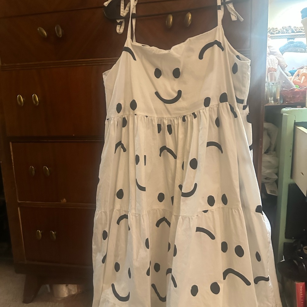 Lazy Oaf Happy Sad Smock Midi Dress US size 12